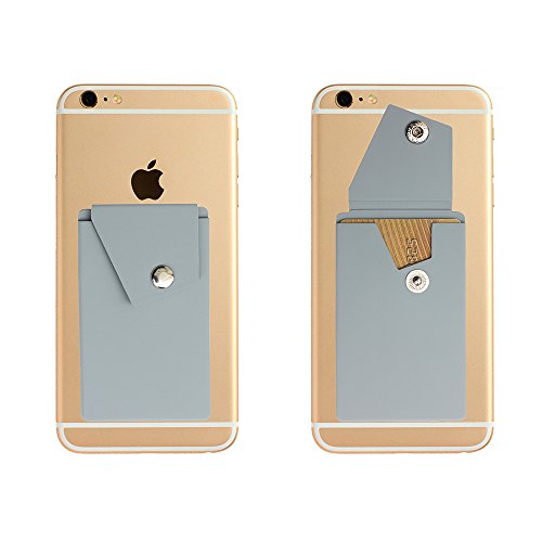 Phone Card Holder,Cell Phone 3M Adhesive Stick on Wallet with Button Sticky on the Phone/Case