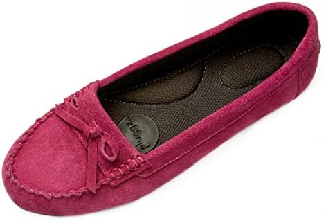 pluggz Womens Magenta Suede Moccasin 7.5 M US