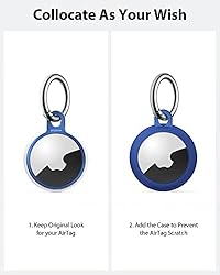 2 Packs Airtag Holder Key Ring with Soft TPU
