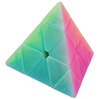 TANCH QIYI Jelly Pyramid Speed Cube 3X3 Transparent Triangle Magic Cube Puzzle Toy Colorful