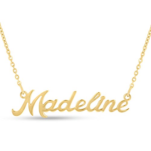 Madeline Nameplate Necklace In Gold Tone