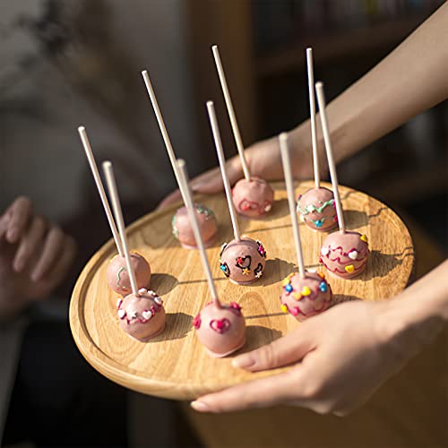 200 Pieces Round Wooden Sticks 300mm x 3mm for Candy Floss Natural Bamboo Sticks for Crafts and DIY