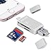 KALENI SD Card Reader, 3 in 1 USB Flash Drive with Lightning Micro SD &TF Card Reader Adapter for iPhone iPad Mac Android (silver)