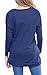 Anicco Womens Long Sleeve Casual Round Neck Loose Tunic Top Blouse T-Shirt Dark Blue-XXL
