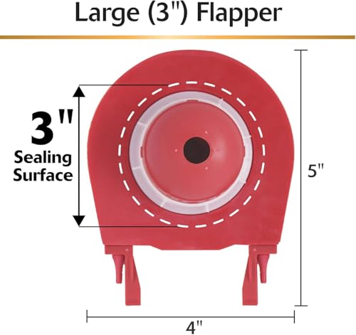Korky 3060BP Universal Toilet Flapper Replaces Most Large 3-Inch Flappers - Long Lasting Rubber - Easy to Install - Made in USA, Red