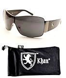 A80-kp Khan Aviator Turbo Sunglasses with Pouch (3605 Gunmetal/Black, uv400)