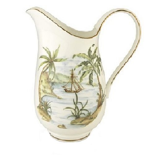 Click Here to See More Images Lenox British Colonial Accessories Gold Banded Bone China Large Pitcher