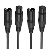 XLR Cable,CableCreation [2-Pack]10FT 3PIN XLR Male to Female Balanced Microphone Cable for Recording Applications,Mixers,Speaker Systems,DMX Lights.Black
