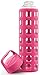 Ello Pure Glass Water Bottle with Silicone Sleeve, 20 oz, Pink Squares
