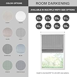 Madison Park Galen Cordless Roman Shades - Fabric