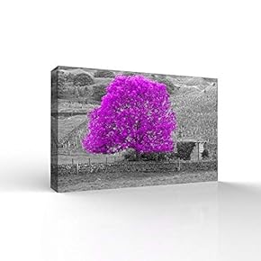 Wall26-Canvas Wall Art-Black and Purple Tree-Giclee Painting Wall Bedroom Living House Decoration Home Art - 12x18 inches