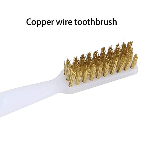 BCZAMD 3D Printer Nozzle Cleaning Copper Wire Toothbrush Tool Copper Brush Handle Hot Bed Cleaning Toothbrush (2Pcs)
