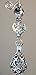 Trace Ellements Silver Filigree Urn Shape Teardrop & Faceted Iridescent Clear Glass Ceiling Fan Pull Chain