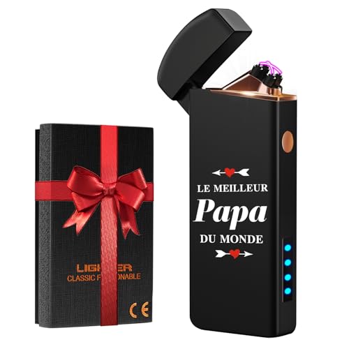 Father's Day Gift, Coquimbo Rechargeable Electric Double Arc Lighter with USB Cable, Long Lasting Windproof Lighter for Candle, Barbecue, Birthday/Christmas Gift Dad