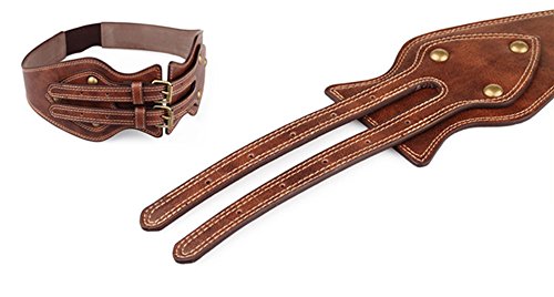 ICSTH Womens Obi Belt Vintage PU Leather Elastic Waist Belt Fashion Wide Belts (92CM) - Thumbnail 5
