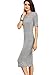 SheIn Women's Scoop-Neck Solid Short-Sleeve Knee Fitted Dress, Grey, Large