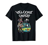 welcome campers funny camping t-shirt 80s Horror Movie