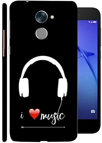 Printfidaa Designed Back Cover Forholly 4 Plus, Enjoy 7 Plus, Huawei Y7 Prime - I Love Music Symbol Printed Designer Back Case - Multi-Coloured