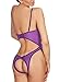 JuicyRose Women's Teddies Sexy Lingerie Nightie Open Cup Crotchless (US M/Tag L, Purple)