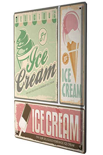 LEotiE SINCE 2004 Tin Sign Metal Plate Decorative Sign Home Decor Plaques Retro Ice Cream