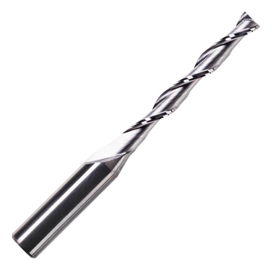 4mm x 42mm Solid Carbide Spiral 2 Flute Up Cut Router Bit for Wood, Hard Wood, PVC & Acrylic - 1/4" Shank — image 1