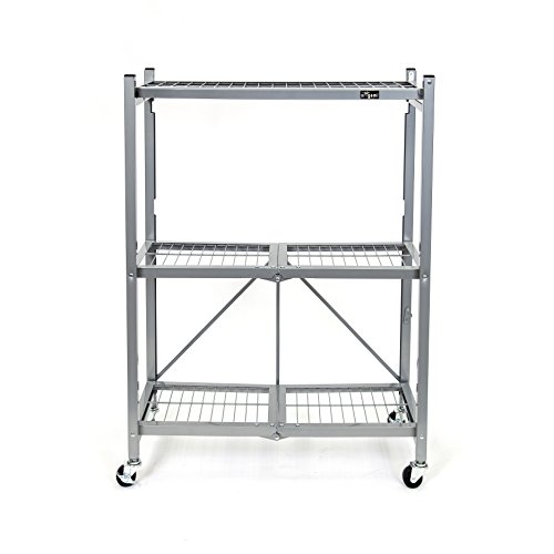 Origami 3Tier Storage Shelves on Wheels, Steel Shelving Holds 750