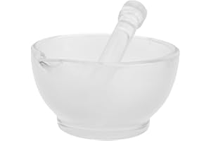 1Set Glass Mortars and Pestle Lab Grinding Polished Bowl Mixer Tool for Laboratory Use Handheld Equipment for Precision Mixin