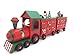 Christmas Wooden Advent Calendar Train with Hand Painted Patterns and 24 Drawers to Fill Candy or Small Gifts Christmas Tabletop Decoration 24 Inch (Traditional Christams-Large Train)