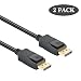 DisplayPort to DP 4K 60Hz 6 Feet Cable 2 Pack, Benfei DisplayPort to Display Port Male to Male Cable Gold-Plated Cord Compatible with Dell, HP, ASUS