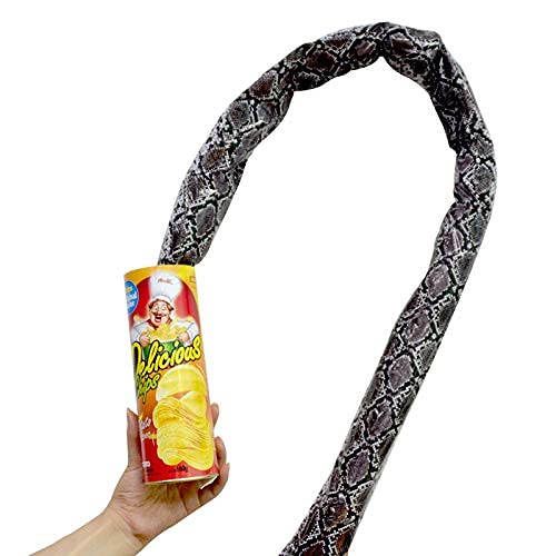 SUMAG Magic Tricks 1pc Potato Chip Snake Can Tricky Toys Potato Chip Snake Can Jump Fake Snake Joke Prank