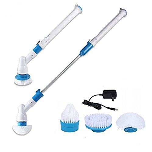 Tub and Tile Scrubber- Cordless Power Spin Scrubber for Bathroom, Floor, Wall, Floor, Scrub Brush Scrubber- Easy Way to Scrub- No Bending, No Hard Work- With 3 Waterproof Rotating Head Â£Â¦1 Adapter