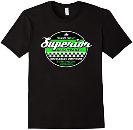 Men's Superior Bassworks Shirt Green Logo - Upright Double Bass Large Black