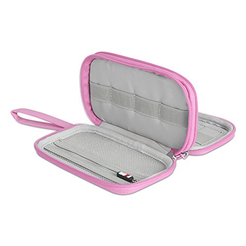 BUBM Digital Storage Bag Electronic Accessories Bag Hard Drive Organizers Earphone Cables USB Flash Drives Travel Case (Pink)
