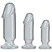 Doc Johnson Crystal Jellies - Starter Kit - For Graduated Anal Training - Ease Your Way Into Backdoor Pleasure -3 Penis Shaped Plugs - Clear
