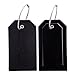 BlueCosto Luggage Tag Travel Accessories w/ Privacy Cover Steel Loops - Black, Pack of 2