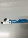 2 in 1 Charging Cord & Data Cable with Micro and Lightning Connectors. Flat cable design. Rapid charge and data sync - Cell Phone Smartphone two in one charger cable- 8 pin lightning / Micro to usb- Data Cable 3.3 feet for Apple iPhone iPhone 6 / 6 Plus, iPhone 5 / 5S / 5C, iPad Mini, iPad Air, iPod touch 5, iPod Nano 7 , Samsung, HTC, Motorola, Nexus, Nokia, LG, HP, Sony, Blackberry and more (BLUE)