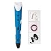Soyan Standard 3D Printing Pen for Kids, With ABS Filament Sample and Drawing templates (Blue)