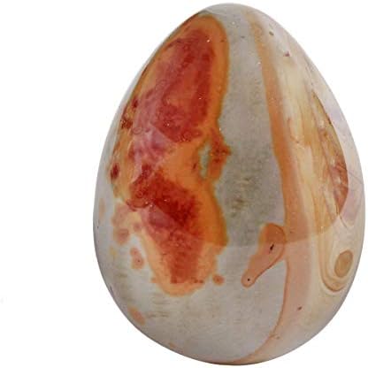 favoramulet Polished Stone Crystal Easter Day Egg for Healing Display Figurine Sphere Sculpture Decoration, Ocean Jasper 2.1"-2.4"