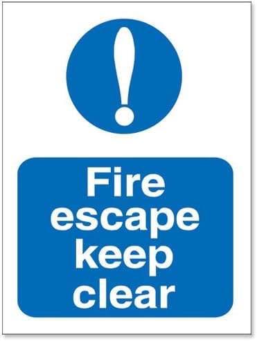 Stewart Superior Fire Escape Keep Clear Self Adhesive Sign Ref M025SAV