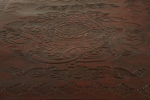 Large Leather Photo Album Vintage Classic Rustic 12" x 10" Handmade Paper 40 Sheets