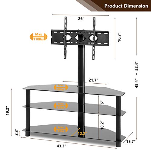 corner tv stand with mount