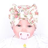 Sunward(TM) Newborn Baby Flower Bowknot Hospital Hat (15*15cm/, Beige)