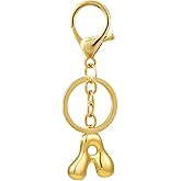 LUDKCCIR Bubble Letter Keychain for Women Chunky Initial Bag Charms Purse Handbags with 18 K Gold Plated Accessories Gift