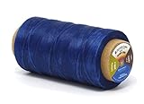 Mandala Crafts 150D 210D 0.8mm 1mm Leather Sewing Stitching Flat Waxed Thread String Cord (150D 0.8mm 250M, Blue)