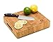 Small End Grain Bamboo Cutting Board | Professional, Antibacterial Butcher Block | Non-Slip Rubber Feet by Top Notch Kitchenware