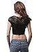 Short Sleeve Crop top with lace Contrast