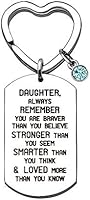 KENYG Inspirational Jewellery Gifts Silver Stainless Steel Dog Tag Key Ring Key Chain Key Fob for Daughter