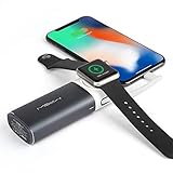 MIPOW Portable Apple Watch Charger, MFi Certified Magnetic 6000mAh Power Bank with Built-in iPhone Fast Charging Cord Cable, Pocket-sized Battery for iWatch Series 3 2 1 Nike 38mm 42mm