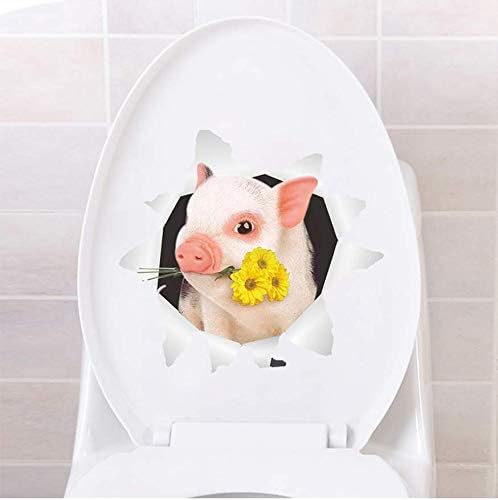 LONGTENGHEIHA Cerdo Pegatina Agujero De La Pared para Inodoro Baño