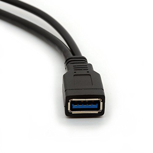 BSHTU USB 3.0 Cable Dual Power Charge Cables Y Adapter Type A Lead Male to Female Extension Code 30cm (5Gbps Data Transfer and Charging)